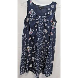 Jason Wu For Target Daisy Chiffon Dress Navy Blue Floral Blue  shift size S